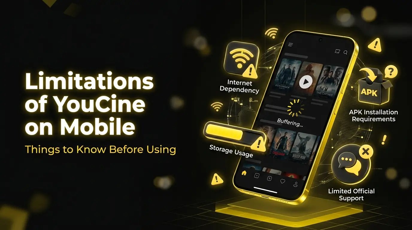 Limitations of YouCine on Mobile